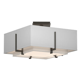 Buy dark-smoke-with-natural-anna-inner-shade-natural-anna-outer-shade-glass-and-white-shade Exos Flush Mount Ceiling Light by Hubbardton Forge