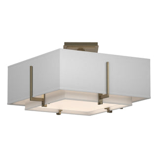 Buy soft-gold-with-natural-anna-inner-shade-natural-anna-outer-shade-glass-and-white-shade Exos Flush Mount Ceiling Light by Hubbardton Forge