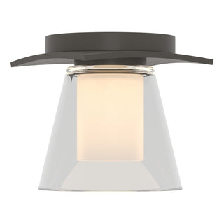 Buy dark-smoke-with-clear-glass-with-opal-diffuser-zu-glass-and-clear-shade Wren Semi Flush Mount Light by Hubbardton Forge