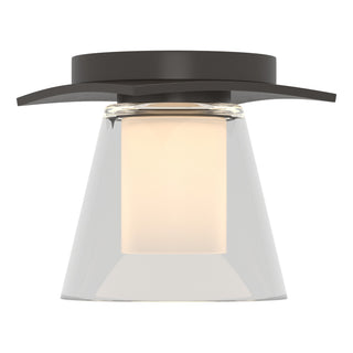 Buy oil-rubbed-bronze-with-clear-glass-with-opal-diffuser-zu-glass-and-clear-shade Wren Flush Mount Ceiling Light by Hubbardton Forge