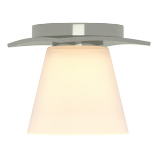 Buy sterling-with-opal-glass-gg-glass-and-white-shade Wren Semi Flush Mount Light by Hubbardton Forge