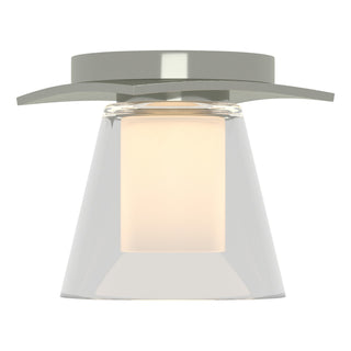 Buy sterling-with-clear-glass-with-opal-diffuser-zu-glass-and-clear-shade Wren Semi Flush Mount Light by Hubbardton Forge