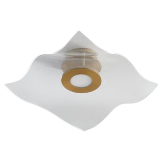 Buy aged-brass-with-acrylic-glass-and-white-shade Medusa Outdoor (Damp) Ceiling Light by Quorum