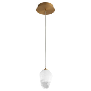 Buy aged-brass-with-clear-and-white-faceted-glass-glass-and-clear-shade Vivo Outdoor (Damp) Pendant by Quorum
