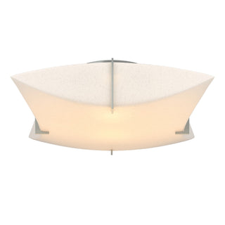 Buy vintage-platinum-with-spun-frost-sh-glass-and-white-shade Bento Semi-Flush Mount Ceiling Light by Hubbardton Forge