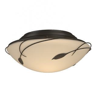 Buy dark-smoke-with-opal-glass-gg-glass-and-white-shade Leaf Semi-Flush Mount Ceiling Light by Hubbardton Forge