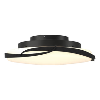 Buy black-with-opal-glass-gg-glass-and-white-shade Flora Semi-Flush Mount Ceiling Light by Hubbardton Forge