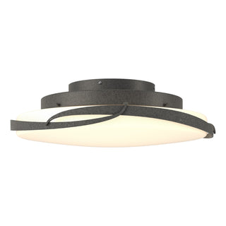 Buy natural-iron-with-opal-glass-gg-glass-and-white-shade Flora Semi-Flush Mount Ceiling Light by Hubbardton Forge