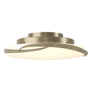 Buy soft-gold-with-opal-glass-gg-glass-and-white-shade Flora Semi-Flush Mount Ceiling Light by Hubbardton Forge