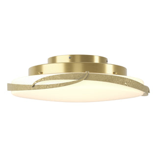 Buy modern-brass-with-opal-glass-gg-glass-and-white-shade Flora Flush Mount Ceiling Light by Hubbardton Forge