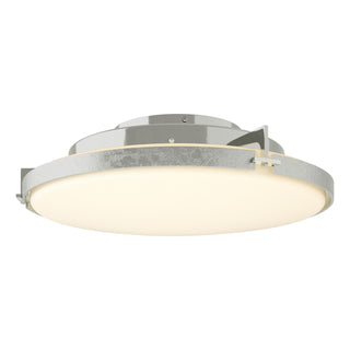 Buy sterling-with-opal-glass-gg-glass-and-white-shade Metra Semi-Flush Mount Ceiling Light by Hubbardton Forge