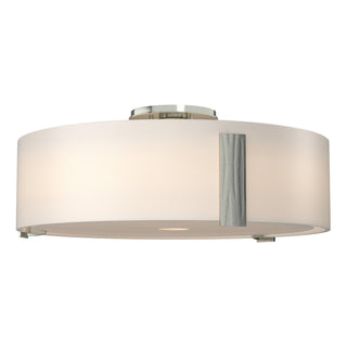 Buy sterling-with-opal-glass-gg-glass-and-white-shade Impressions Semi-Flush Mount Ceiling Light by Hubbardton Forge