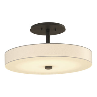 Buy natural-iron-with-spun-frost-sh-glass-and-white-shade Disq Semi-Flush Mount Ceiling Light by Hubbardton Forge