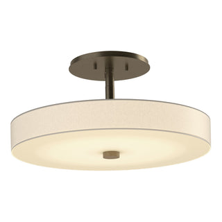Buy soft-gold-with-spun-frost-sh-glass-and-white-shade Disq Semi-Flush Mount Ceiling Light by Hubbardton Forge