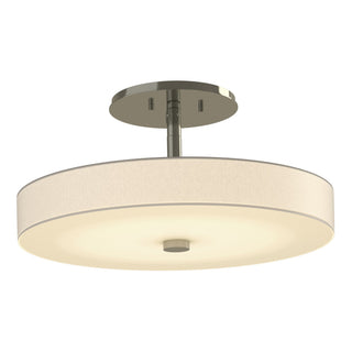 Buy sterling-with-spun-frost-sh-glass-and-white-shade Disq Semi-Flush Mount Ceiling Light by Hubbardton Forge