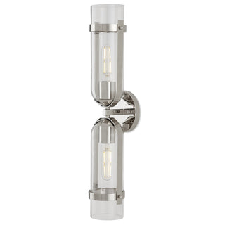 Buy polished-nickel-clear Bonardi Collection Outdoor (Damp) Sconce by Currey and Company