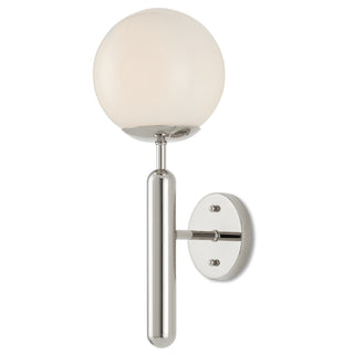 Buy polished-nickel-white Barbican Collection Outdoor (Damp) Sconce by Currey and Company