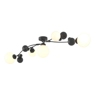 Buy black-with-opal-glass-gg-glass-and-white-shade Sprig Semi Flush Mount Light by Hubbardton Forge