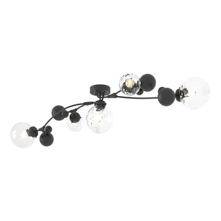 Buy black-with-water-glass-ll-glass-and-clear-textured-shade Sprig Semi-Flush Mount Ceiling Light by Hubbardton Forge