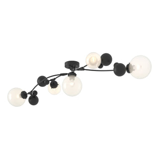 Buy black-with-opaline-glass-wf-glass-and-white-shade Sprig Semi Flush Mount Light by Hubbardton Forge