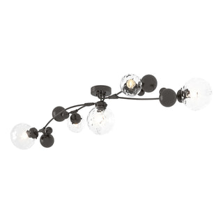 Buy oil-rubbed-bronze-with-water-glass-ll-glass-and-clear-textured-shade Sprig Semi Flush Mount Light by Hubbardton Forge