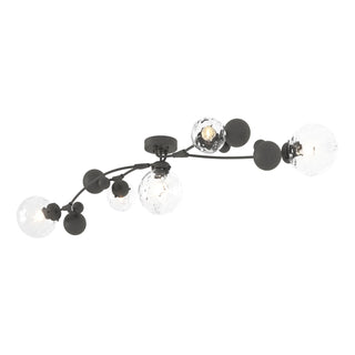 Buy natural-iron-with-water-glass-ll-glass-and-clear-textured-shade Sprig Semi Flush Mount Light by Hubbardton Forge