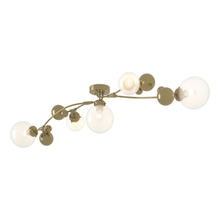 Buy modern-brass-with-opaline-glass-wf-glass-and-white-shade Sprig Semi-Flush Mount Ceiling Light by Hubbardton Forge