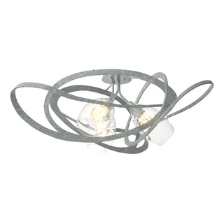 Buy vintage-platinum-with-clear-glass-zm-glass-and-clear-shade Nest Semi-Flush Mount Ceiling Light by Hubbardton Forge