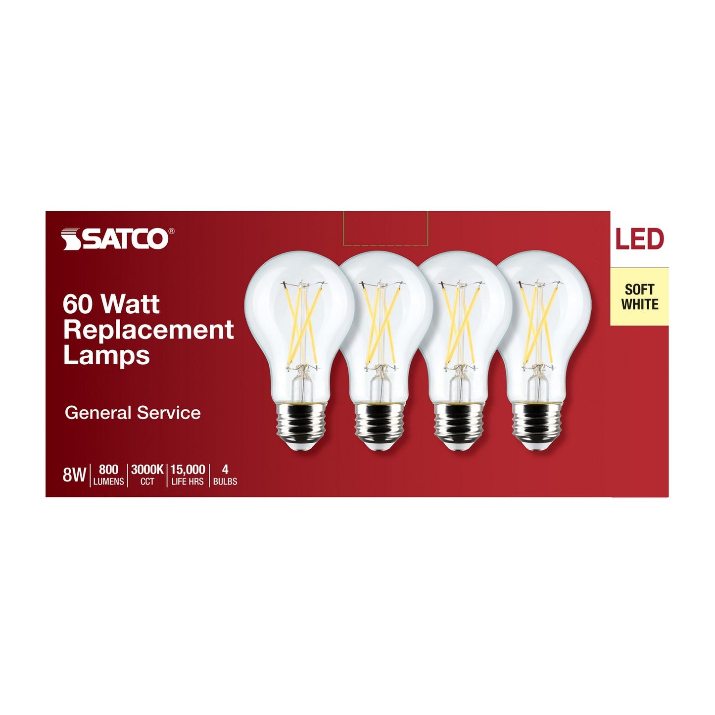 8.2 Watt (75 Watt Equivalent) Medium A19 120V LED 3000k Light Bulb by Satco