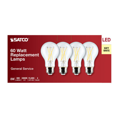 8.2 Watt (75 Watt Equivalent) Medium A19 120V LED 3000k Light Bulb by Satco