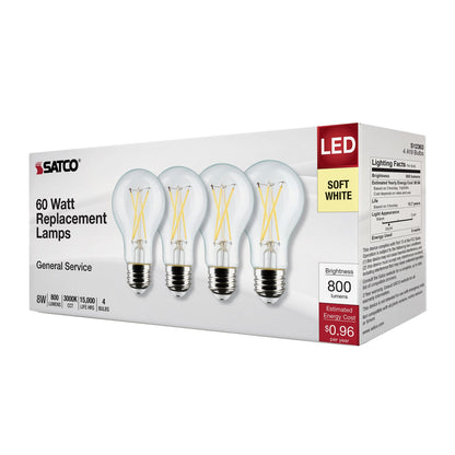 8.2 Watt (75 Watt Equivalent) Medium A19 120V LED 3000k Light Bulb by Satco