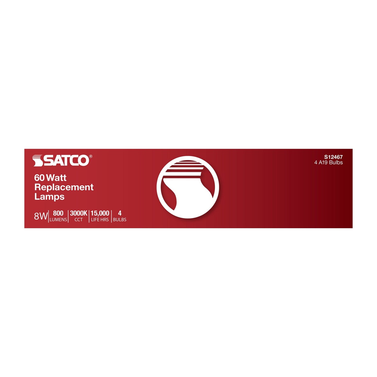 8 Watt (75 Watt Equivalent) E26 A19 120V LED 3000k Light Bulb by Satco