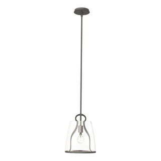 Buy natural-iron-with-clear-glass-zm-glass-and-clear-shade Caliper Pendant by Hubbardton Forge