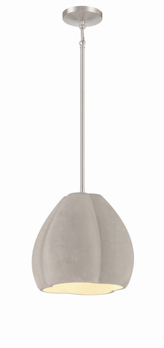 Buy burnished-nickel-with-gray-glass-and-silver-gray-shade Sima Outdoor (Damp) Pendant by George Kovacs