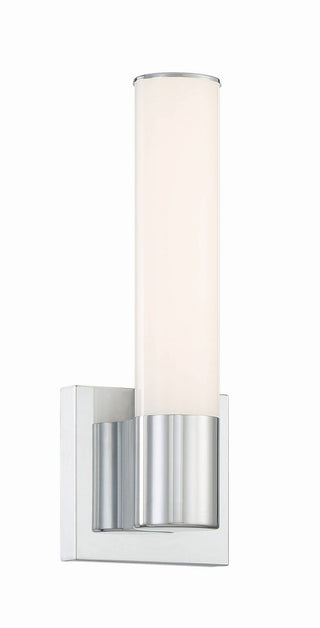 Buy chrome-with-white-glass-and-white-shade Vantage Outdoor (Damp) Sconce by Minka-Lavery