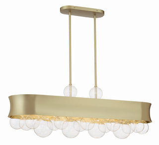 Buy soft-gold-with-clear-glass-and-gold-shade Verdi Square by Robin Baron Outdoor (Damp) Pendant by Minka-Lavery