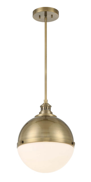 Buy oxidized-aged-brass-with-etched-opal-glass-glass-and-opal-shade Vorey Outdoor (Wet) Pendant by Minka-Lavery