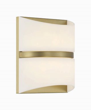 Buy soft-brass-with-white-glass-and-opal-shade Velaux Outdoor (Damp) Sconce by Minka-Lavery