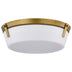 Natural Brass with Etched White Glass and White Shade