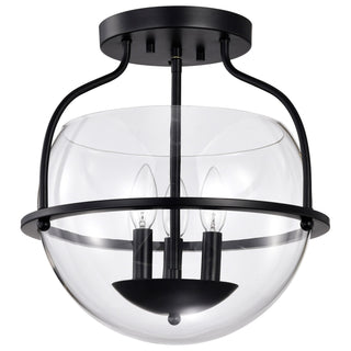 Buy matte-black-with-clear-glass-and-clear-shade Amado Semi-Flush Mount Ceiling Light by Nuvo Lighting