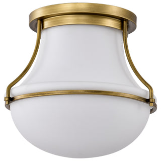 Buy natural-brass-with-white-opal-glass-and-opal-shade Valdora Outdoor (Damp) Flush Mount Ceiling Light by Nuvo Lighting