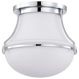 Buy polished-nickel-with-white-opal-glass-and-opal-shade Valdora Outdoor (Damp) Flush Mount Ceiling Light by Nuvo Lighting