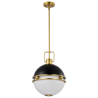 Buy matte-black-with-etched-opal-glass-and-opal-shade Everton Pendant by Nuvo Lighting