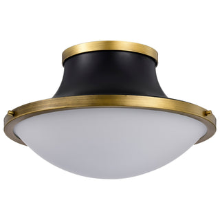 Buy matte-black-with-white-opal-glass-and-opal-shade Lafayette Outdoor (Damp) Flush Mount Ceiling Light by Nuvo Lighting