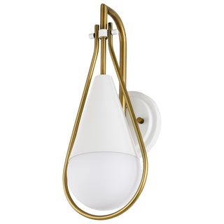 Buy matte-white-with-white-opal-glass-and-white-shade Admiral Outdoor (Damp) Sconce by Nuvo Lighting