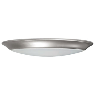 Buy brushed-nickel-and-white-shade Outdoor (Wet) Low Profile Ceiling Light by Nuvo Lighting