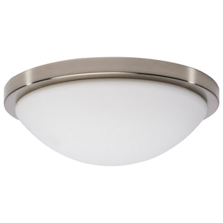 Buy brushed-nickel-with-frost-glass-and-frosted-shade Button Outdoor (Damp) Flush Mount Ceiling Light by Nuvo Lighting
