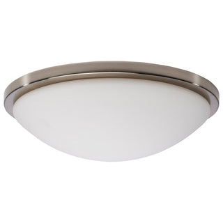 Buy brushed-nickel-with-frost-glass-and-white-shade Button Outdoor (Damp) Flush Mount Ceiling Light by Nuvo Lighting