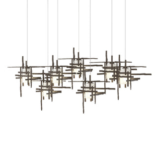 Buy bronze-with-cast-glass-yc-glass-and-clear-seedy-shade Tura Pendant by Hubbardton Forge