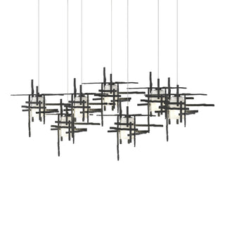 Buy black-with-cast-glass-yc-glass-and-white-shade Tura Pendant by Hubbardton Forge